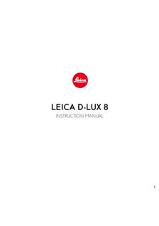 Leica D-Lux 8 manual. Camera Instructions.